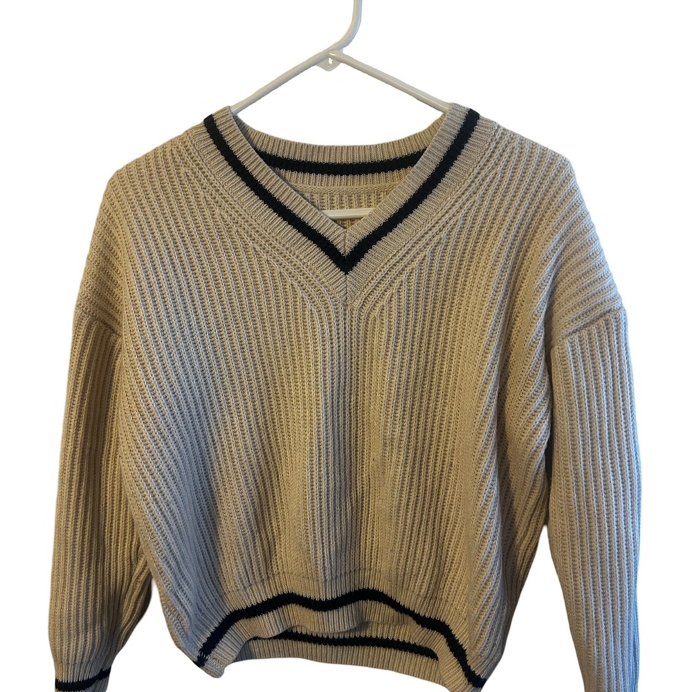 V-Neck Cream Sweater